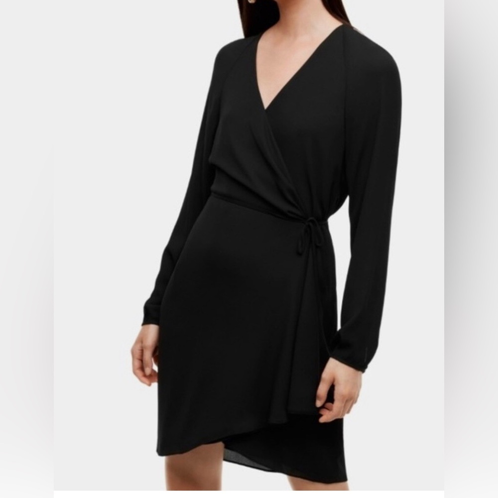 Aritzia Babaton Black Wrap Dress. Size XXS